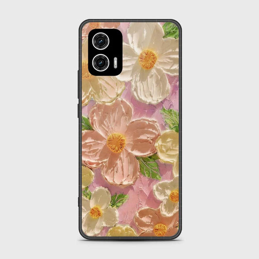 Motorola Moto G73 Cover - Floral Series - Design 11 - White & Green - HQ Premium Shine Durable Shatterproof Case