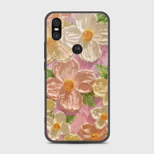 Motorola One Cover - Floral Series - Design 11 - White & Green - HQ Premium Shine Durable Shatterproof Case