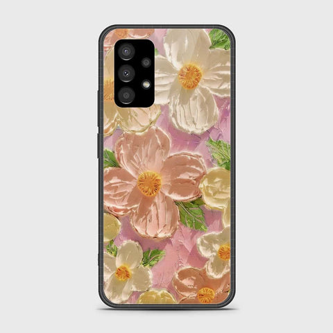 Samsung Galaxy A73 5G Cover - Floral Series - Design 11 - White & Green - HQ Premium Shine Durable Shatterproof Case