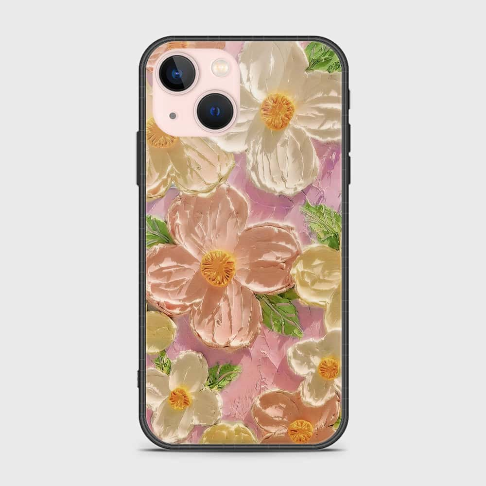 iPhone 14 Plus Cover - Floral Series - Design 11 - White & Green - HQ Premium Shine Durable Shatterproof Case