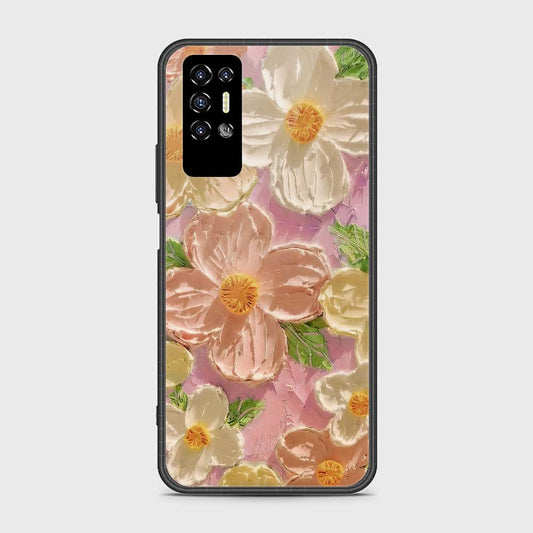 Tecno Pova 2 Cover - Floral Series - Design 11 - White & Green - HQ Premium Shine Durable Shatterproof Case