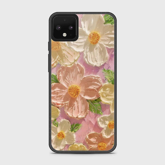 Google Pixel 4 Cover - Floral Series - Design 11 - White & Green - HQ Premium Shine Durable Shatterproof Case