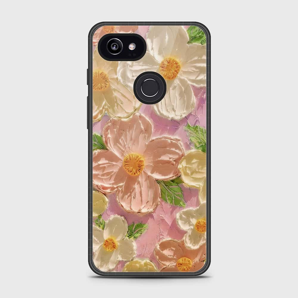 Google Pixel 3 XL Cover - Floral Series - Design 11 - White & Green - HQ Premium Shine Durable Shatterproof Case