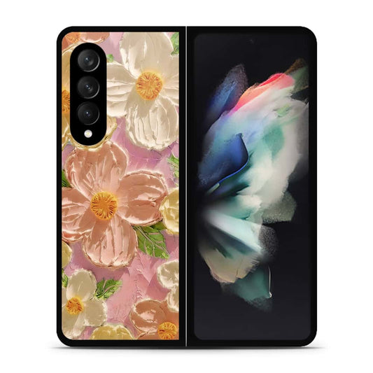 Samsung Galaxy Z Fold 3 5G Cover - Floral Series - Design 11 - White & Green - HQ Premium Shine Durable Shatterproof Case