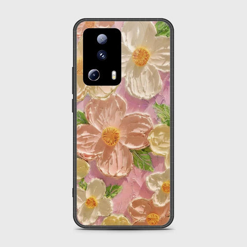 Xiaomi 13 Lite Cover - Floral Series - Design 11 - White & Green - HQ Premium Shine Durable Shatterproof Case