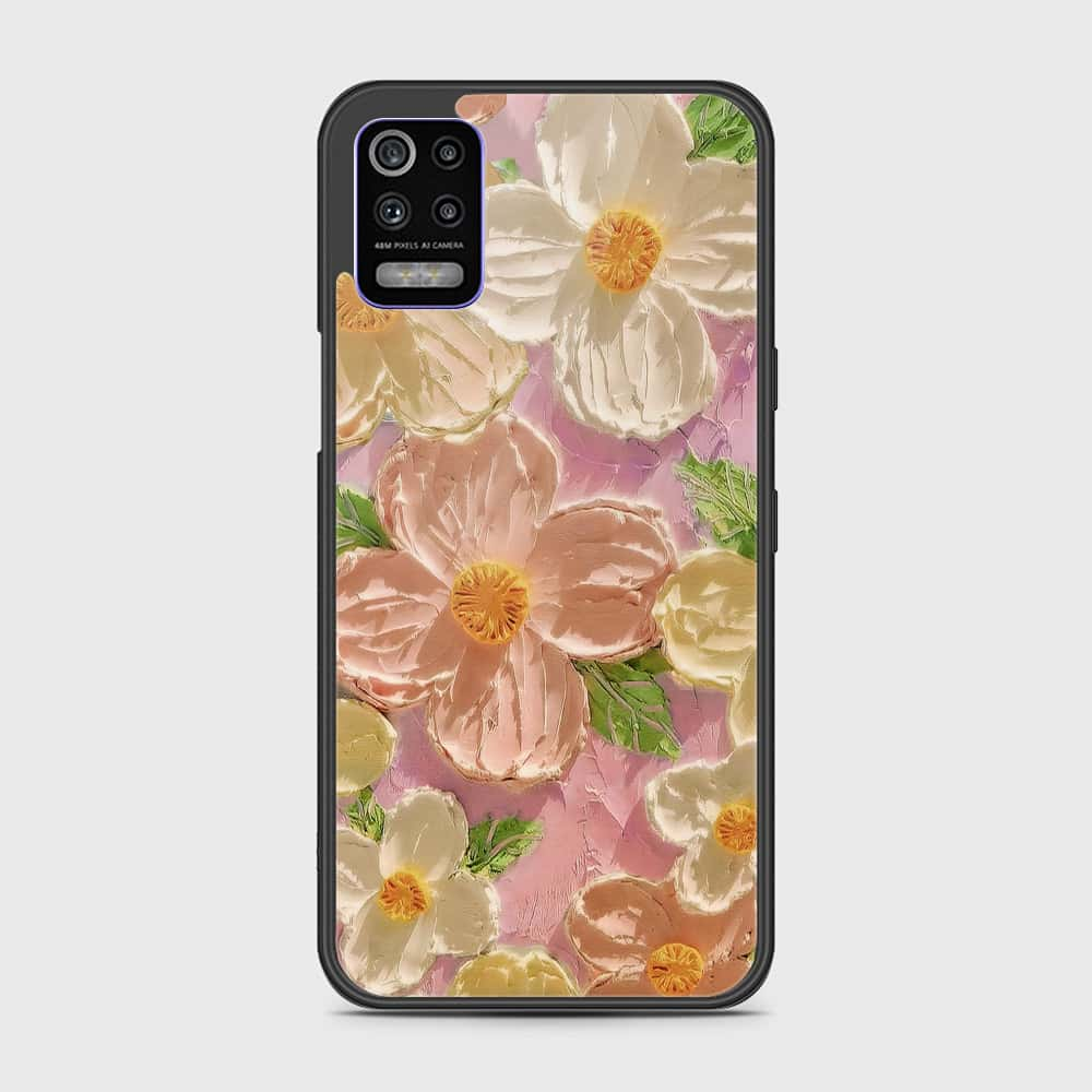 LG K52 Cover - Floral Series - Design 11 - White & Green - HQ Premium Shine Durable Shatterproof Case