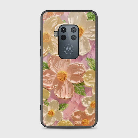 Motorola Moto One Zoom Cover - Floral Series - Design 11 - White & Green - HQ Premium Shine Durable Shatterproof Case