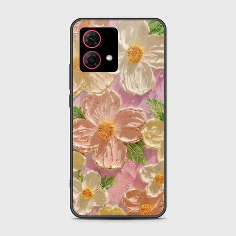 Motorola Moto G84 Cover - Floral Series - Design 11 - White & Green - HQ Premium Shine Durable Shatterproof Case