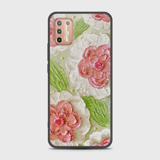 Motorola Moto E13 Cover - Floral Series - Design 13 - Offwhite & Green - HQ Premium Shine Durable Shatterproof Case