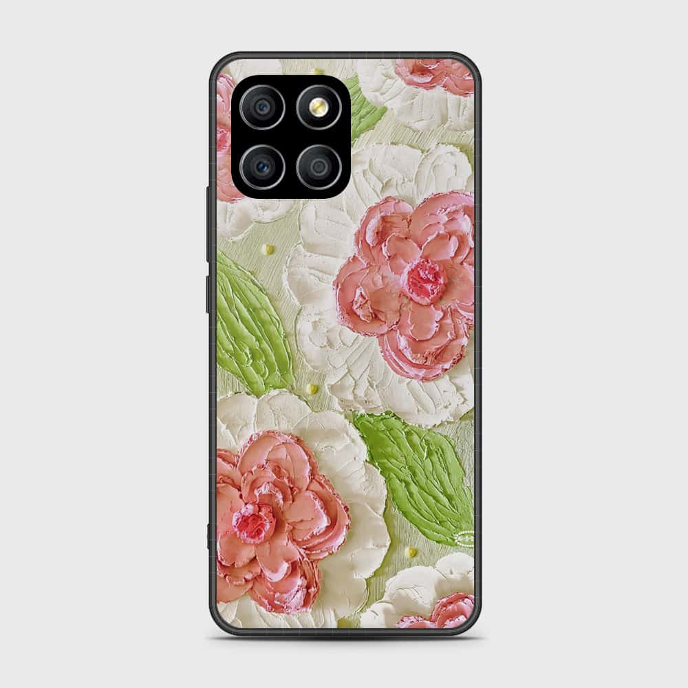 Honor X6 Cover - Floral Series - Design 13 - Offwhite & Green - HQ Premium Shine Durable Shatterproof Case