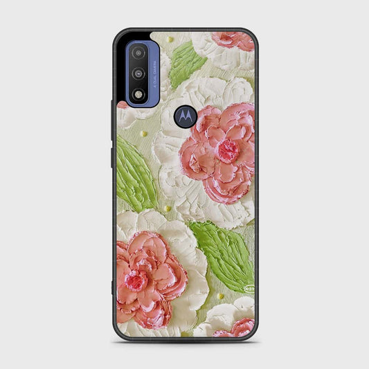 Motorola G Pure 2021 Cover - Floral Series - Design 13 - Offwhite & Green - HQ Premium Shine Durable Shatterproof Case