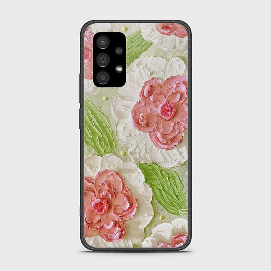 Samsung Galaxy A53 5G Cover - Floral Series - Design 13 - Offwhite & Green - HQ Premium Shine Durable Shatterproof Case