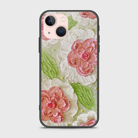 iPhone 14 Plus Cover - Floral Series - Design 13 - Offwhite & Green - HQ Premium Shine Durable Shatterproof Case