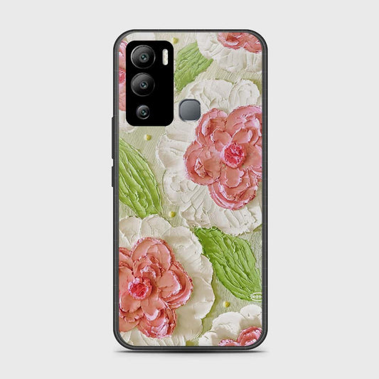 Infinix Hot 12i Cover - Floral Series - Design 13 - Offwhite & Green - HQ Premium Shine Durable Shatterproof Case