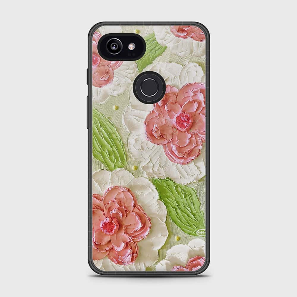 Google Pixel 3 XL Cover - Floral Series - Design 13 - Offwhite & Green - HQ Premium Shine Durable Shatterproof Case