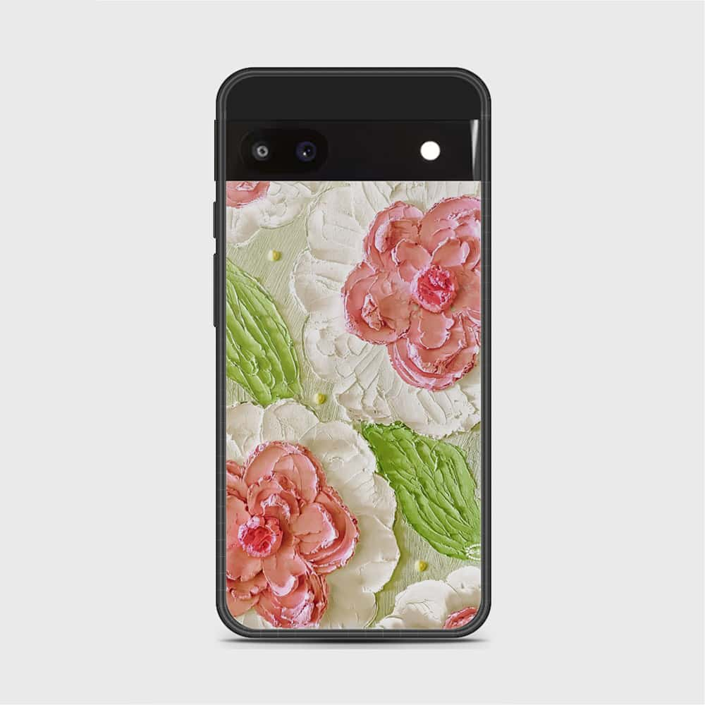 Google Pixel 6a Cover - Floral Series - Design 13 - Offwhite & Green - HQ Premium Shine Durable Shatterproof Case