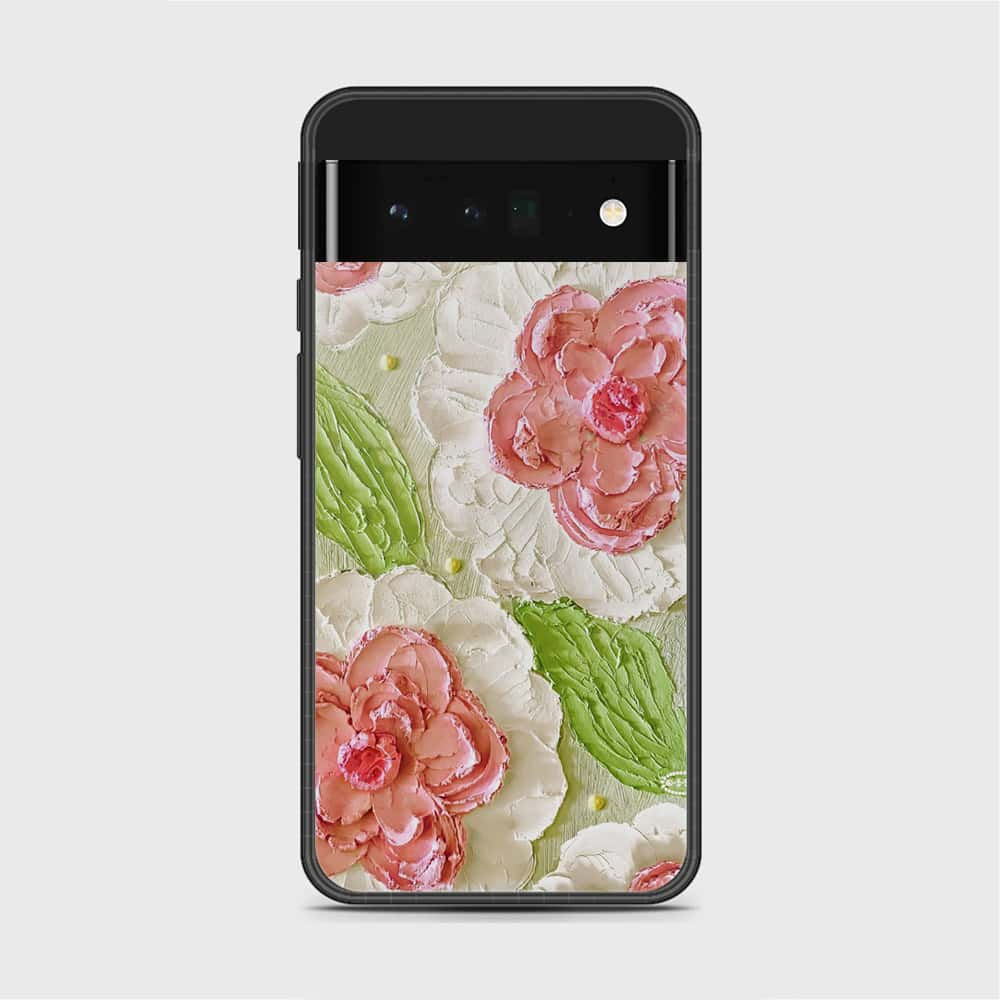 Google Pixel 6 Pro Cover - Floral Series - Design 13 - Offwhite & Green - HQ Premium Shine Durable Shatterproof Case