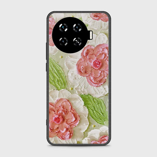 Tecno Spark 20 Pro Plus Cover - Floral Series - Design 13 - Offwhite & Green - HQ Premium Shine Durable Shatterproof Case