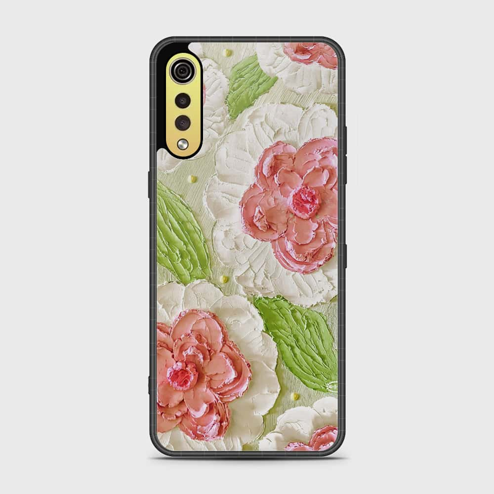 LG G9 Cover - Floral Series - Design 13 - Offwhite & Green - HQ Premium Shine Durable Shatterproof Case