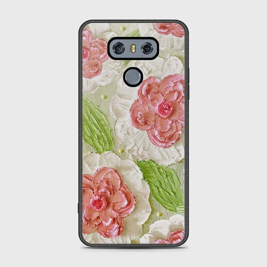 LG G6 Cover - Floral Series - Design 13 - Offwhite & Green - HQ Premium Shine Durable Shatterproof Case