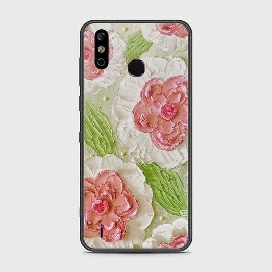 Infinix Smart 4 Cover - Floral Series - Design 13 - Offwhite & Green - HQ Premium Shine Durable Shatterproof Case