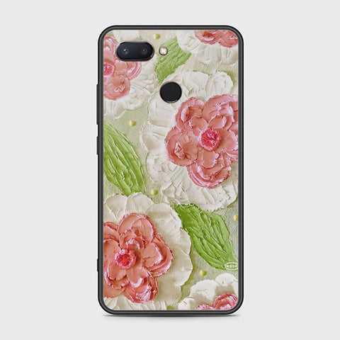 Xiaomi Mi 8 Lite Cover - Floral Series - Design 13 - Offwhite & Green - HQ Premium Shine Durable Shatterproof Case