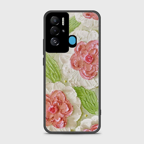 Tecno Pova Neo Cover - Floral Series - Design 13 - Offwhite & Green - HQ Premium Shine Durable Shatterproof Case