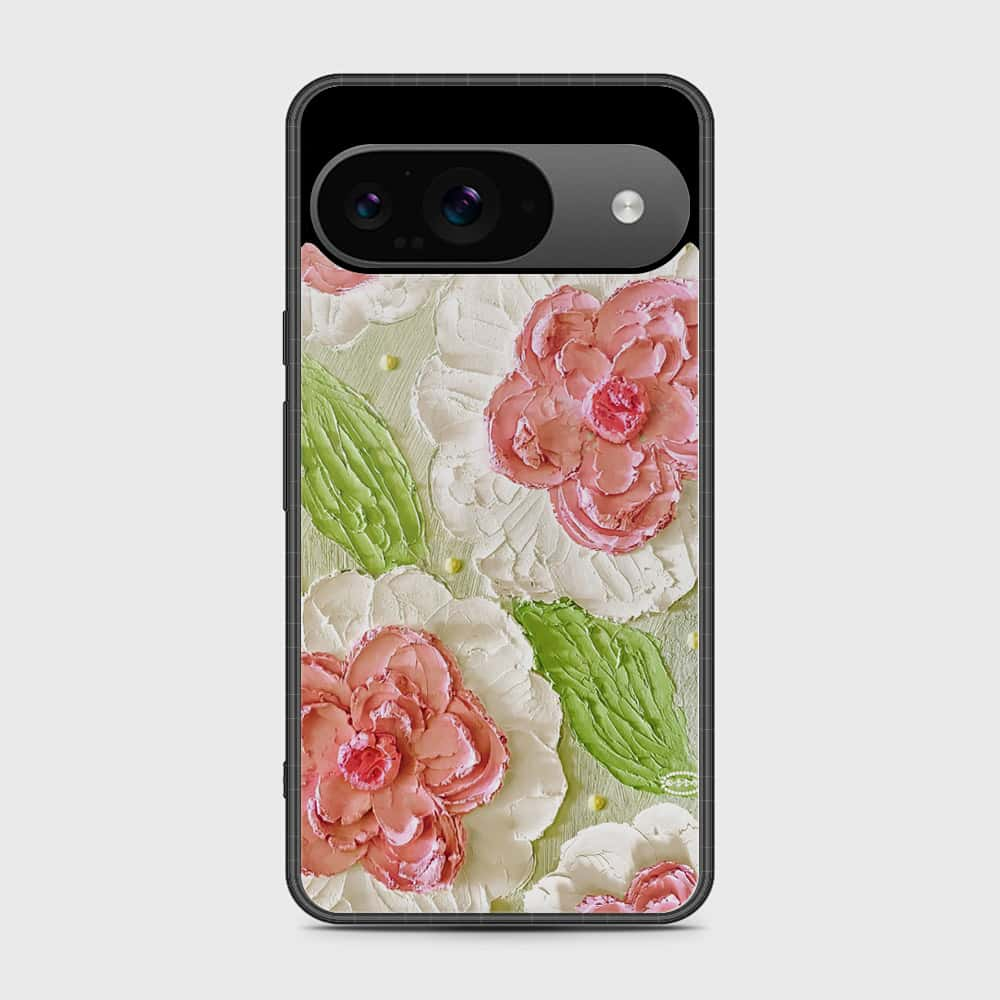 Google Pixel 9 Cover - Floral Series - Design 13 - Offwhite & Green - HQ Premium Shine Durable Shatterproof Case