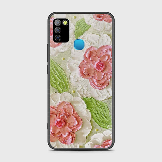 Infinix Smart 5 Cover - Floral Series - Design 13 - Offwhite & Green - HQ Premium Shine Durable Shatterproof Case