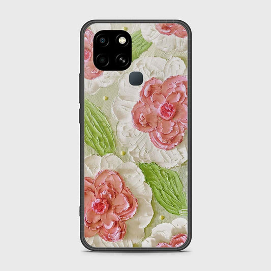 Infinix Smart 6 Cover - Floral Series - Design 13 - Offwhite & Green - HQ Premium Shine Durable Shatterproof Case