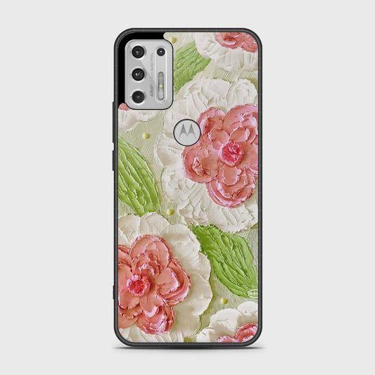 Motorola Moto G Stylus 2021 Cover - Floral Series - Design 13 - Offwhite & Green - HQ Premium Shine Durable Shatterproof Case