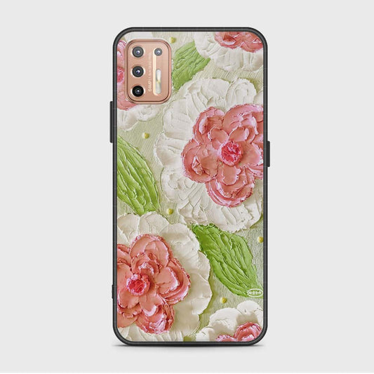 Motorola Moto G9 Plus Cover - Floral Series - Design 13 - Offwhite & Green - HQ Premium Shine Durable Shatterproof Case