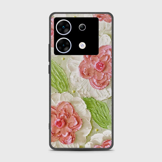 Infinix Zero 30 5G Cover - Floral Series - Design 13 - Offwhite & Green - HQ Premium Shine Durable Shatterproof Case