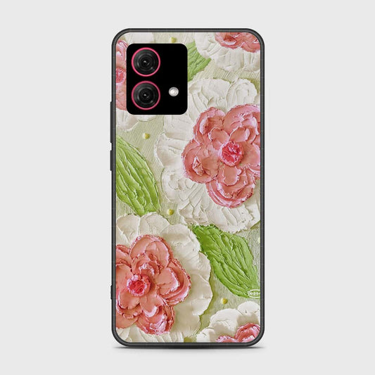 Motorola Moto G84 Cover - Floral Series - Design 13 - Offwhite & Green - HQ Premium Shine Durable Shatterproof Case