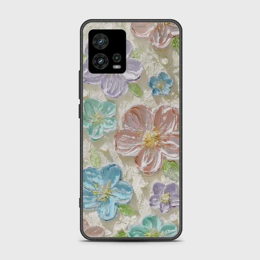 Motorola Moto G72 Cover - Floral Series - Design 14 - Blue & Purple - HQ Premium Shine Durable Shatterproof Case