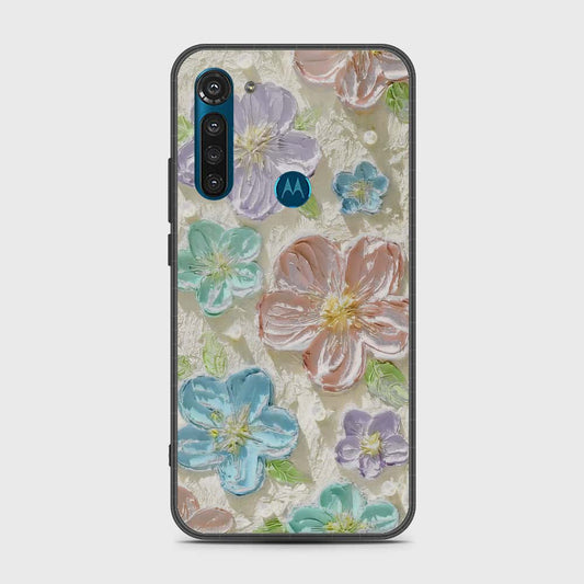 Motorola Moto G8 Power Cover - Floral Series - Design 14 - Blue & Purple - HQ Premium Shine Durable Shatterproof Case