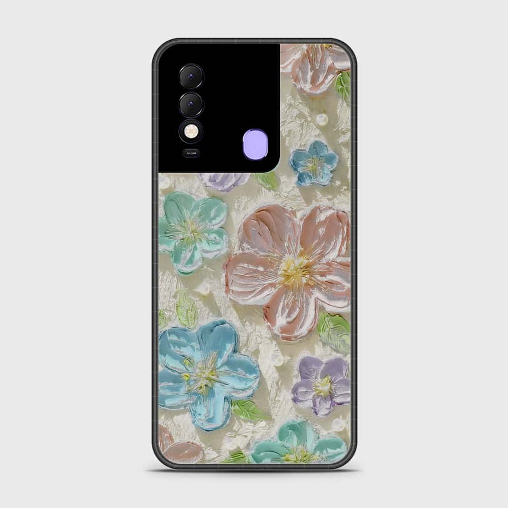 Tecno Spark 8 Cover - Floral Series - Design 14 - Blue & Purple - HQ Premium Shine Durable Shatterproof Case