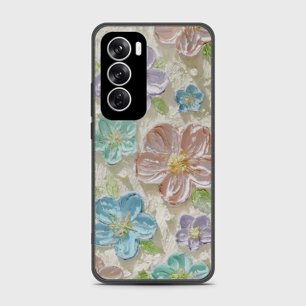 Oppo Reno 12 Cover - Floral Series - Design 14 - Blue & Purple - HQ Premium Shine Durable Shatterproof Case