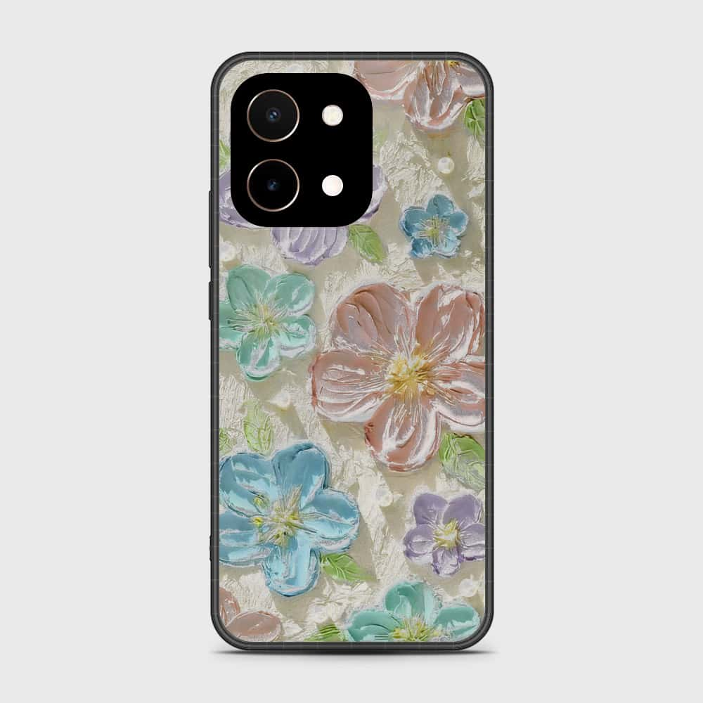 Vivo Y28 4G Cover - Floral Series - Design 14 - Blue & Purple - HQ Premium Shine Durable Shatterproof Case