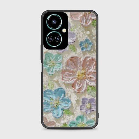 Tecno Camon 19 Cover - Floral Series - Design 14 - Blue & Purple - HQ Premium Shine Durable Shatterproof Case