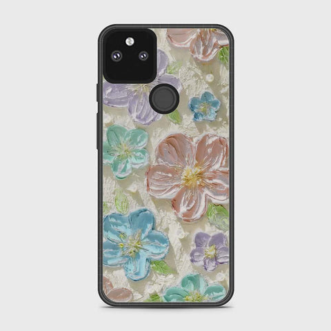 Google Pixel 5a 5G Cover - Floral Series - Design 14 - Blue & Purple - HQ Premium Shine Durable Shatterproof Case