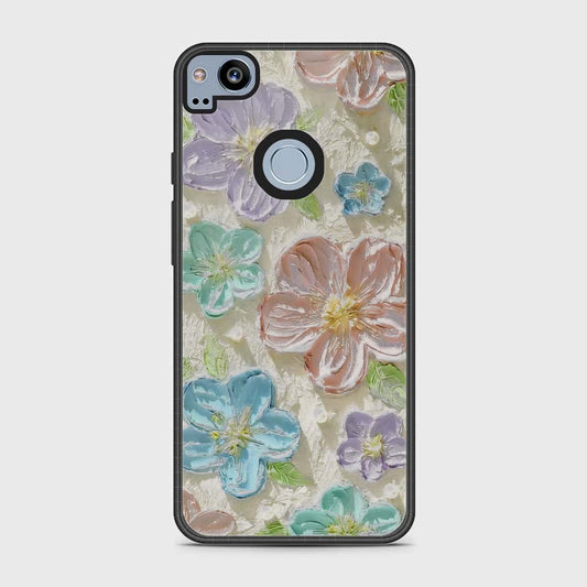 Google Pixel 2 Cover - Floral Series - Design 14 - Blue & Purple - HQ Premium Shine Durable Shatterproof Case