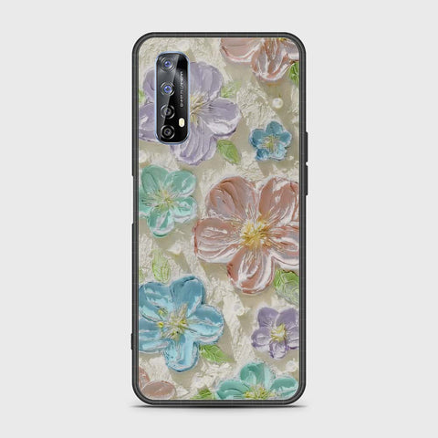 Realme 7 Cover - Floral Series - Design 14 - Blue & Purple - HQ Premium Shine Durable Shatterproof Case