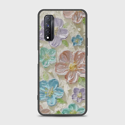 Realme Narzo 30 Cover - Floral Series - Design 14 - Blue & Purple - HQ Premium Shine Durable Shatterproof Case