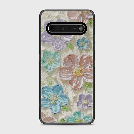 LG V60 ThinQ 5G Cover - Floral Series - Design 14 - Blue & Purple - HQ Premium Shine Durable Shatterproof Case