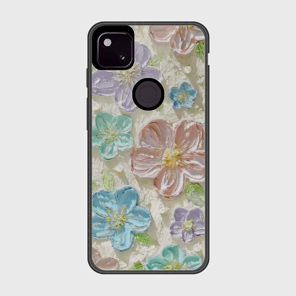 Google Pixel 4a 4G Cover - Floral Series - Design 14 - Blue & Purple - HQ Premium Shine Durable Shatterproof Case