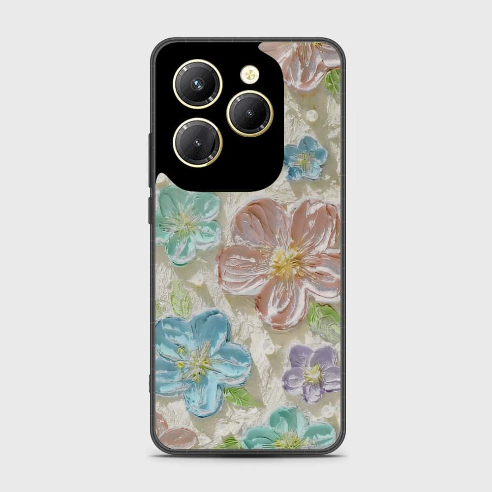 Infinix Hot 40 Pro Cover - Floral Series - Design 14 - Blue & Purple - HQ Premium Shine Durable Shatterproof Case