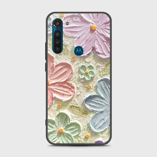 Motorola Moto G8 Power Cover - Floral Series - Design 15 - Blue & Green - HQ Premium Shine Durable Shatterproof Case