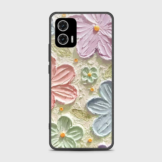 Motorola Moto G73 Cover - Floral Series - Design 15 - Blue & Green - HQ Premium Shine Durable Shatterproof Case