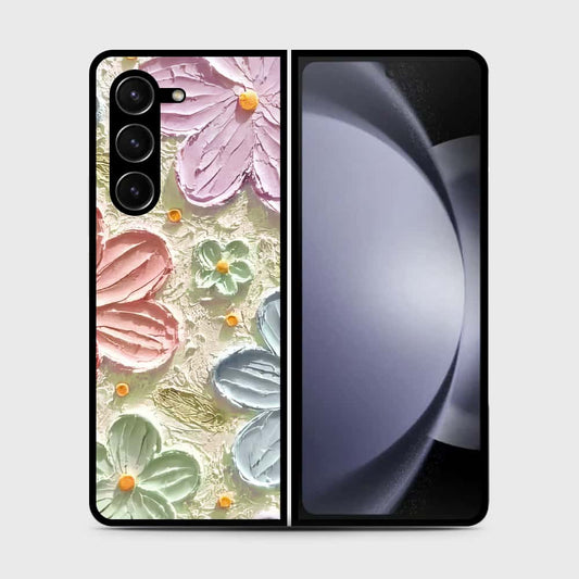 Samsung Galaxy Z Fold 5 5G Cover - Floral Series - Design 15 - Blue & Green - HQ Premium Shine Durable Shatterproof Case